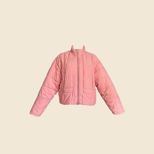 GIANNI VERSACE 1990s PINK CROPPED PUFFER JACKET