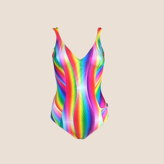 CHRISTIAN DIOR SS 2005 RAINBOW LOGO SWIMSUIIT