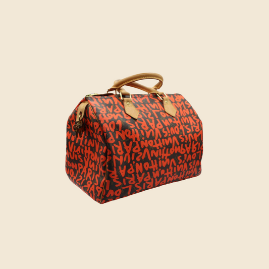 LOUIS VUITTON 2009 STEPHEN SPROUSE BROWN MONOGRAM GRAFFITI SPEEDY BAG