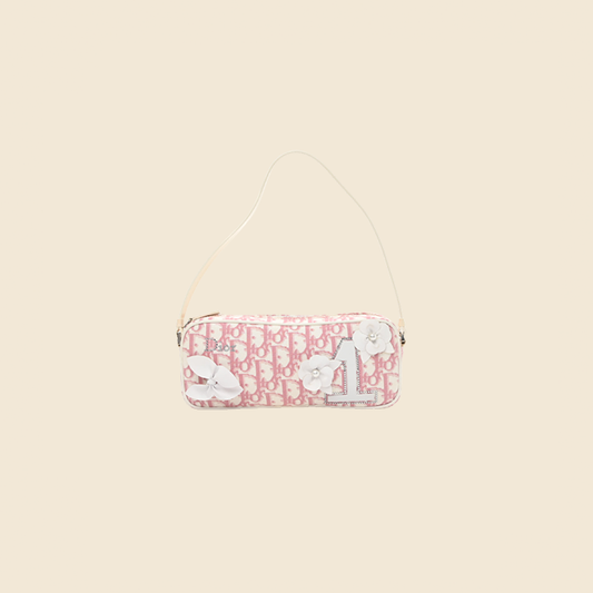 CHRISTIAN DIOR 2004 PINK GIRLY FLOWERS MINI SHOULDER BAG