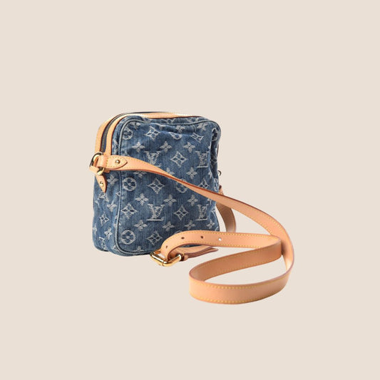 LOUIS VUITTON BLUE DENIM MONOGRAM CAMERA BAG