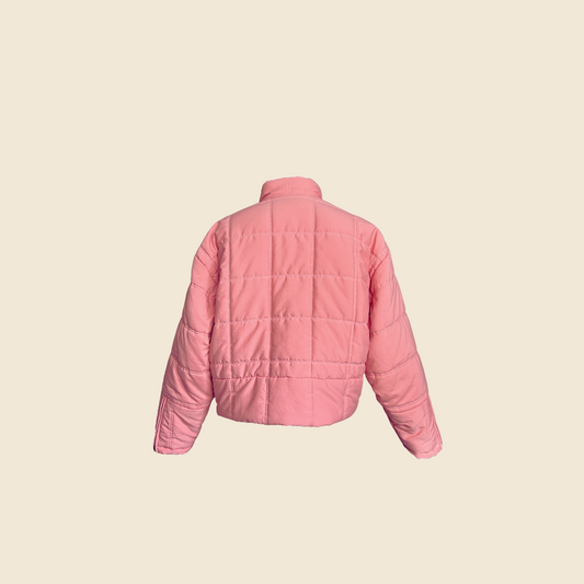 GIANNI VERSACE 1990s PINK CROPPED PUFFER JACKET