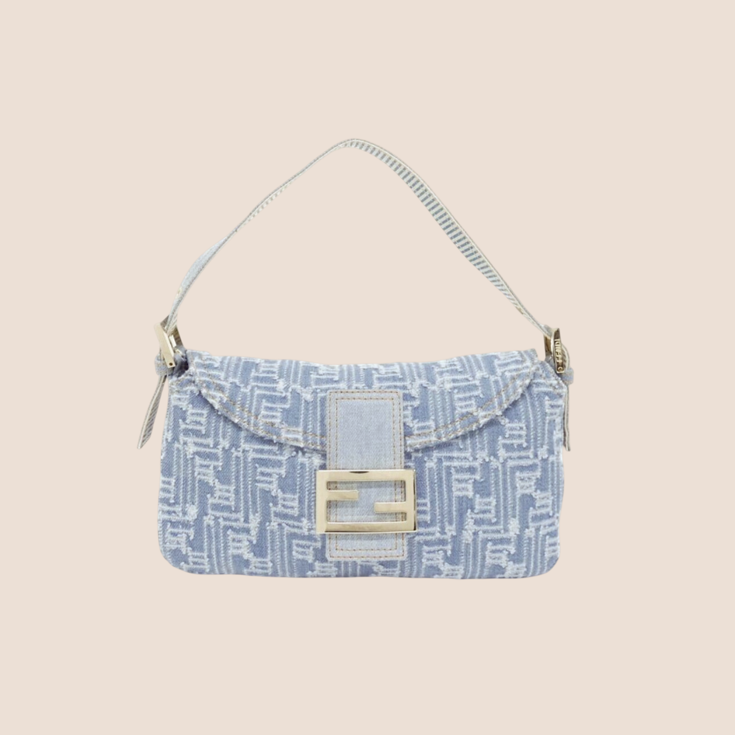 FENDI 2006 DENIM ZUCCA BAGUETTE BAG