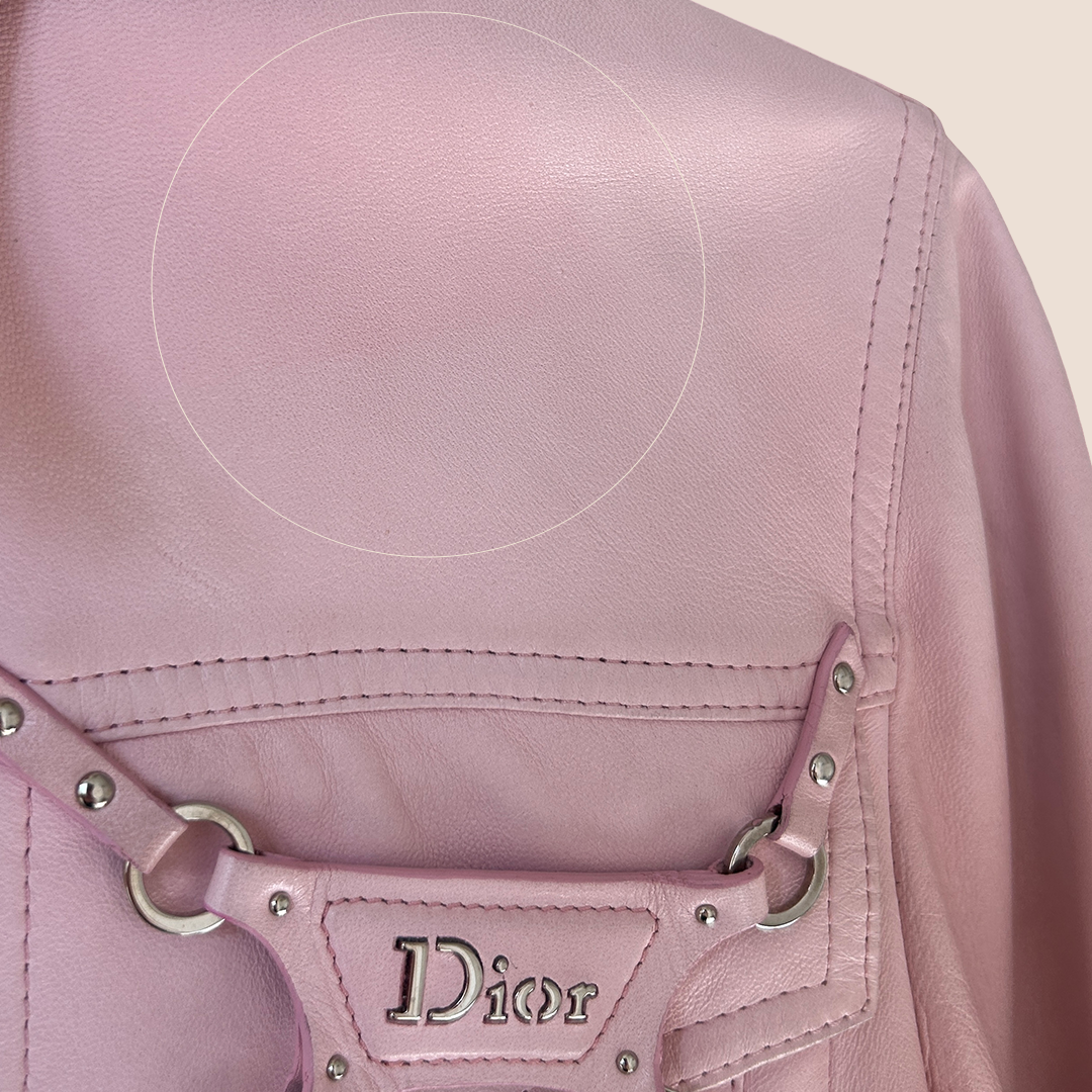 CHRISTIAN DIOR SPRING 2004 BONDAGE PINK LEATHER JACKET – RDB