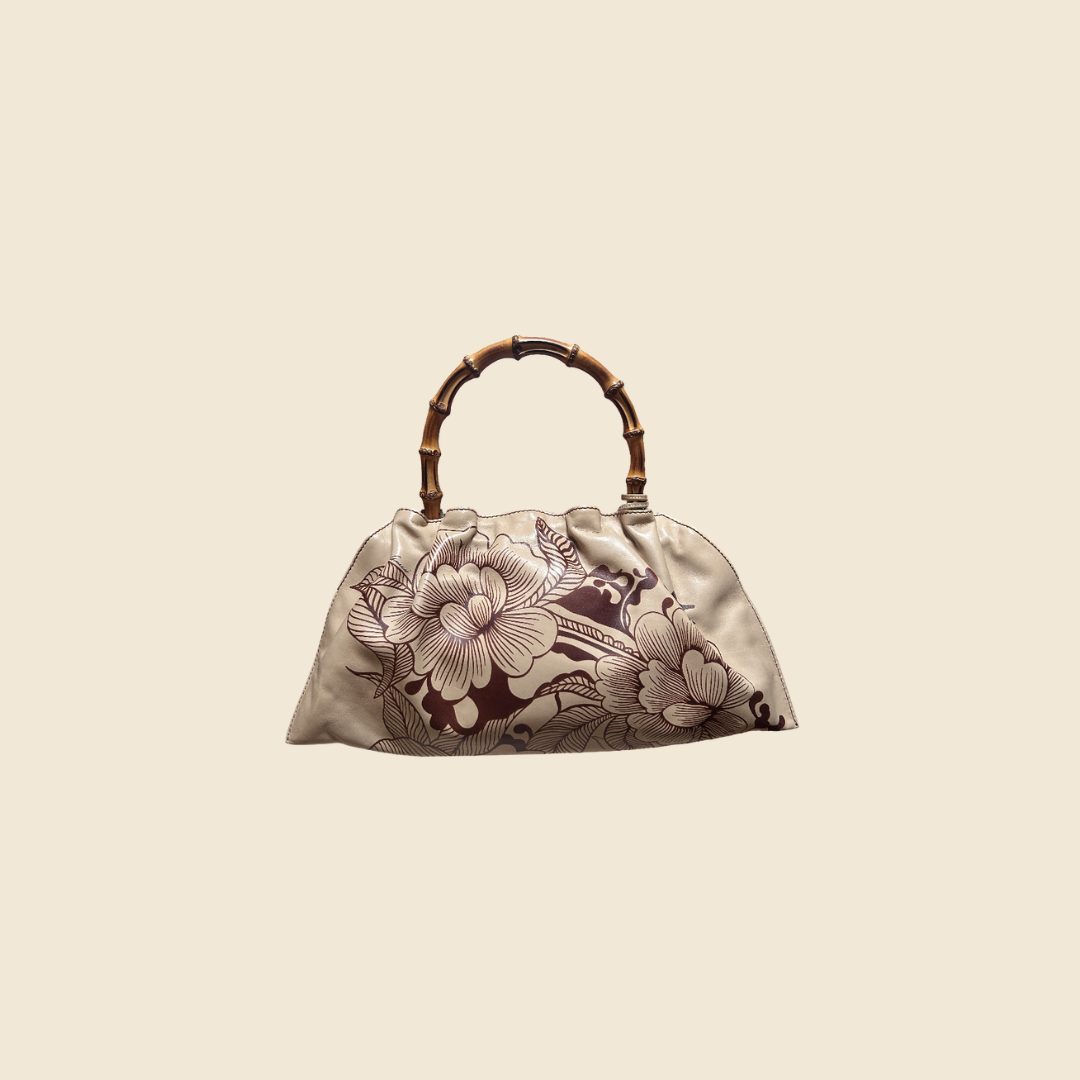 GUCCI BY TOM FORD 2003 TAN FLORAL PRINT BAMBOO TOP HANDLE BAG – RDB GUCCI BY TOM FORD 2003 TAN FLORAL PRINT BAMBOO TOP HANDLE BAG – RDB