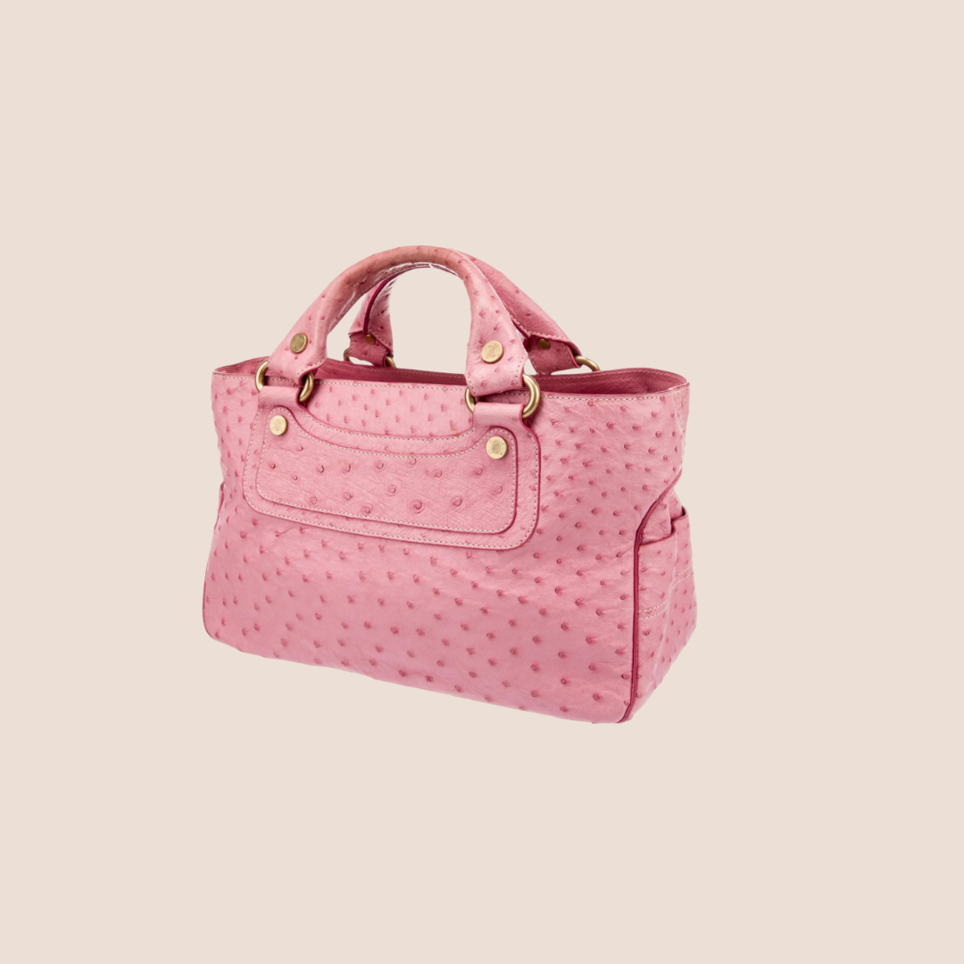 CÉLINE PINK OSTRICH BOOGIE BAG