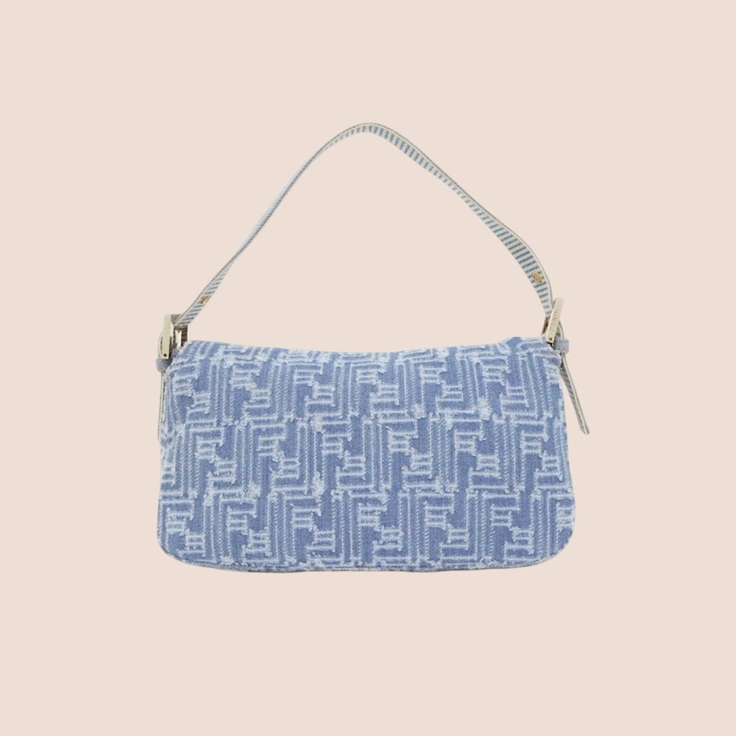 FENDI 2006 DENIM ZUCCA BAGUETTE BAG
