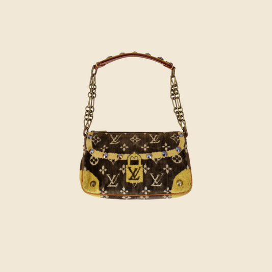 Louis Vuitton Flower Tote Brown Canvas Shoulder Bag (Pre-Owned)