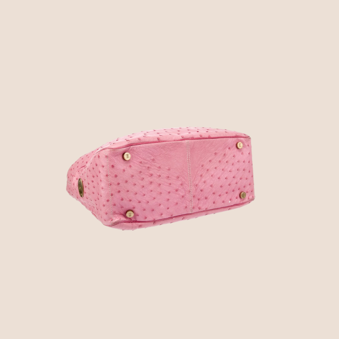 CÉLINE PINK OSTRICH BOOGIE BAG