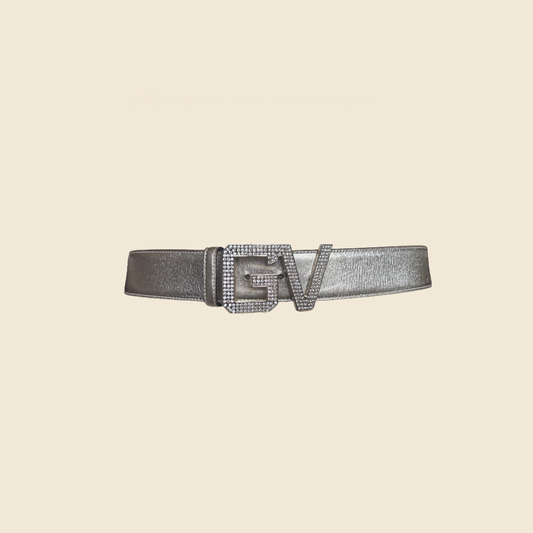 GIANNI VERSACE GOLD RHINESTONE LOGO BELT