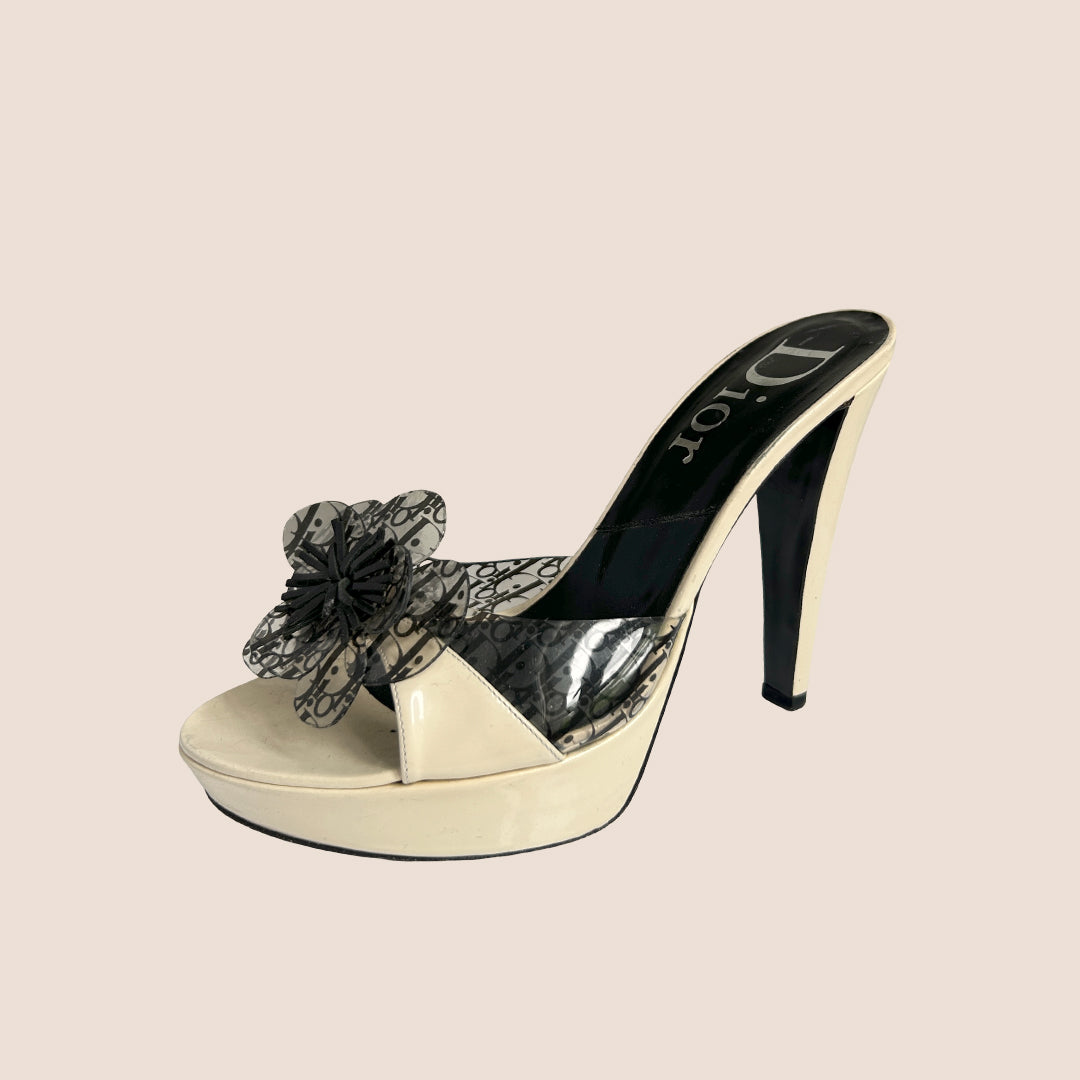 靴 Christian Dior trotter mules CHRISTIAN DIOR TROTTER PVC FLOWER BEACH MULES – RDB