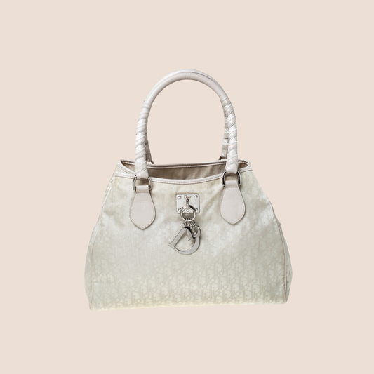 CHRISTIAN DIOR 2006 BEIGE LOVELY DIORISSIMO CHARM TOTE BAG