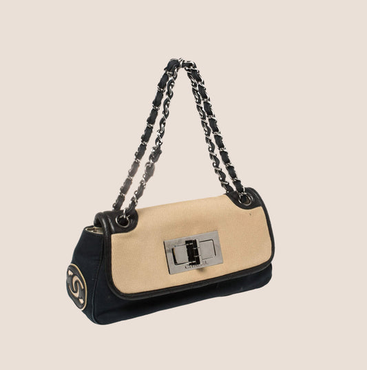 CHANEL TRI COLOR NO.5 GIANT MADEMOISELLE LOCK FLAP BAG