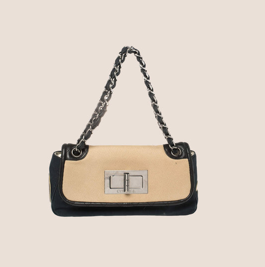 CHANEL TRI COLOR NO.5 GIANT MADEMOISELLE LOCK FLAP BAG