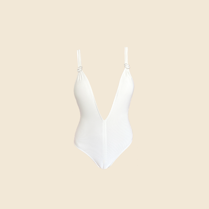 CHRISTIAN DIOR FALL 2003 WHITE ONE PIECE SWIMSUIT