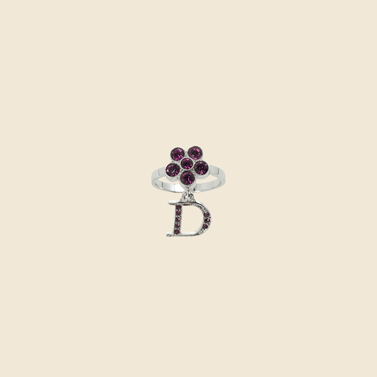 CHRISTIAN DIOR MINI FLOWER D CHARM RING