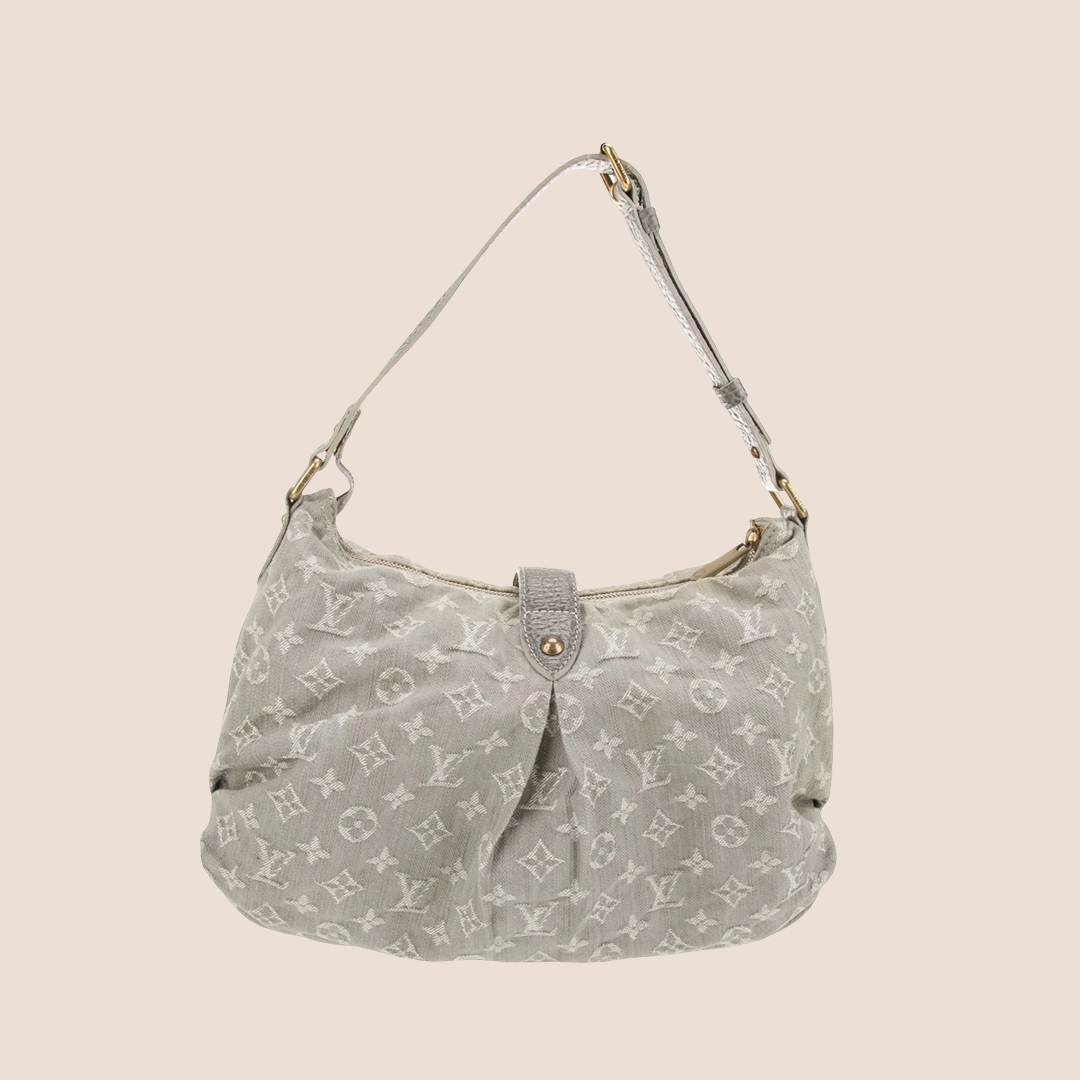 LOUIS VUITTON GREY MONOGRAM DENIM SLIGHTLY BAG