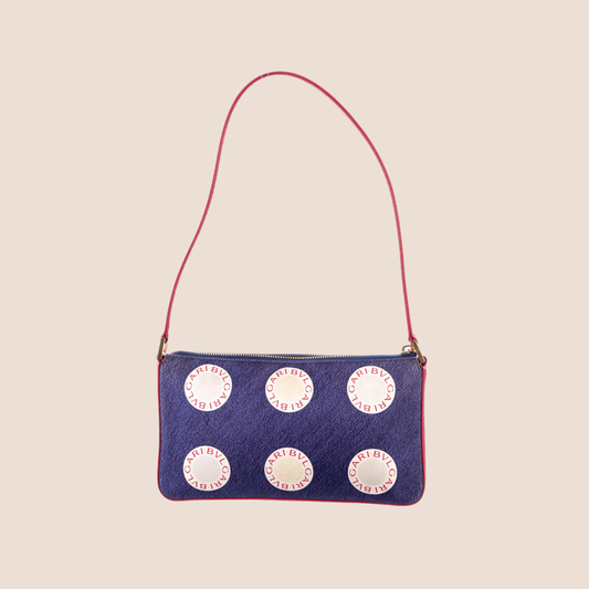 BVLGARI 2000s BLUE & RED PRINTED SHOULDER BAG