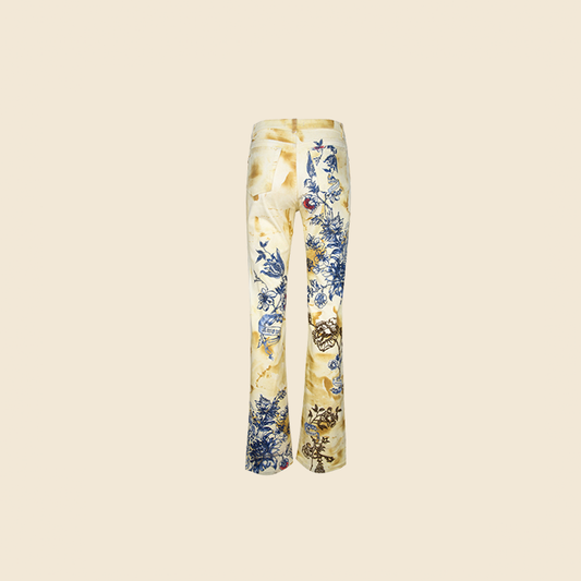 ROBERTO CAVALLI SPRING 2003 TATTOO PRINTED JEANS