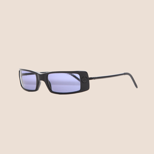 CHANEL 90s BLACK CC RECTANGLE SUNGLASSES