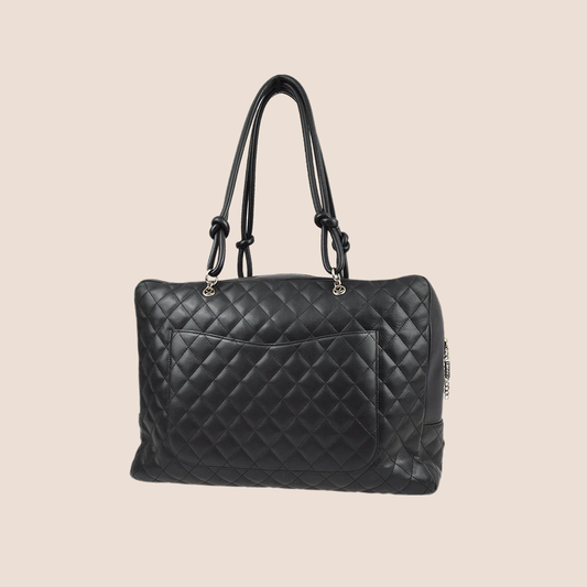 CHANEL 2005 BLACK & GREY CAMBON HANDBAG