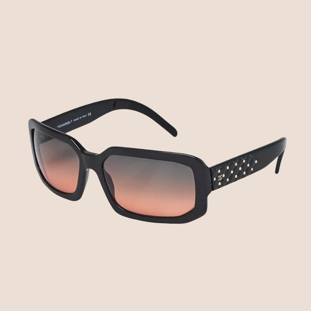 CHANEL 2000 GRADIENT LENSES CC LOGO CRYSTAL QUILTED SUNGLASSES