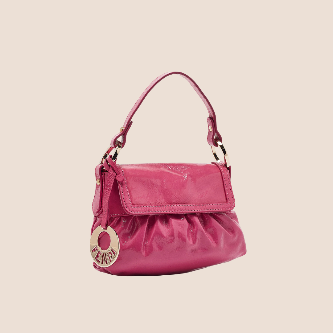 FENDI FUCHSIA PATENT LEATHER MINI CHEF BAG