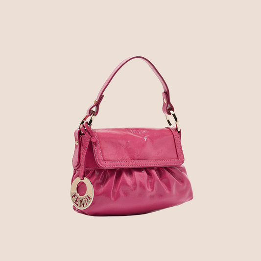 FENDI FUCHSIA PATENT LEATHER MINI CHEF BAG