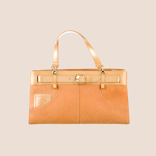 CHRISTIAN DIOR ORANGE DIORISSIMO BELTED JEANS EVERYDAY BAG