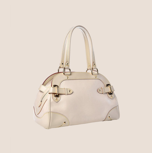 LOUIS VUITTON WHITE SUHALI LE RADIEUX HANDBAG