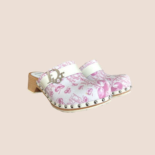 CHRISTIAN DIOR 2004 CHERRY BLOSSOM CLOG MULES