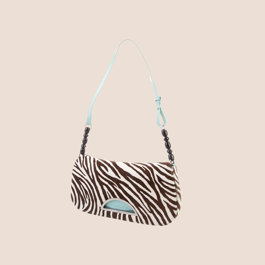 CHRISTIAN DIOR PONY HAIR ZEBRA PRINT MALICE SHOULDER BAG
