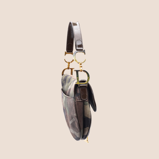 CHRISTIAN DIOR 2000 CAMOUFLAGE PRINT SADDLE BAG