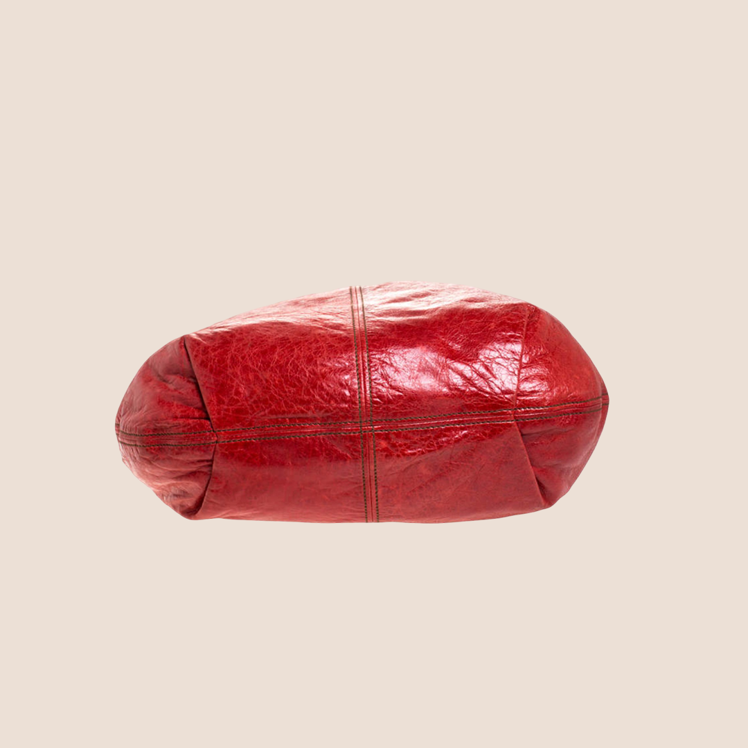 MIU MIU 2000 RED LEATHER HOBO BAG