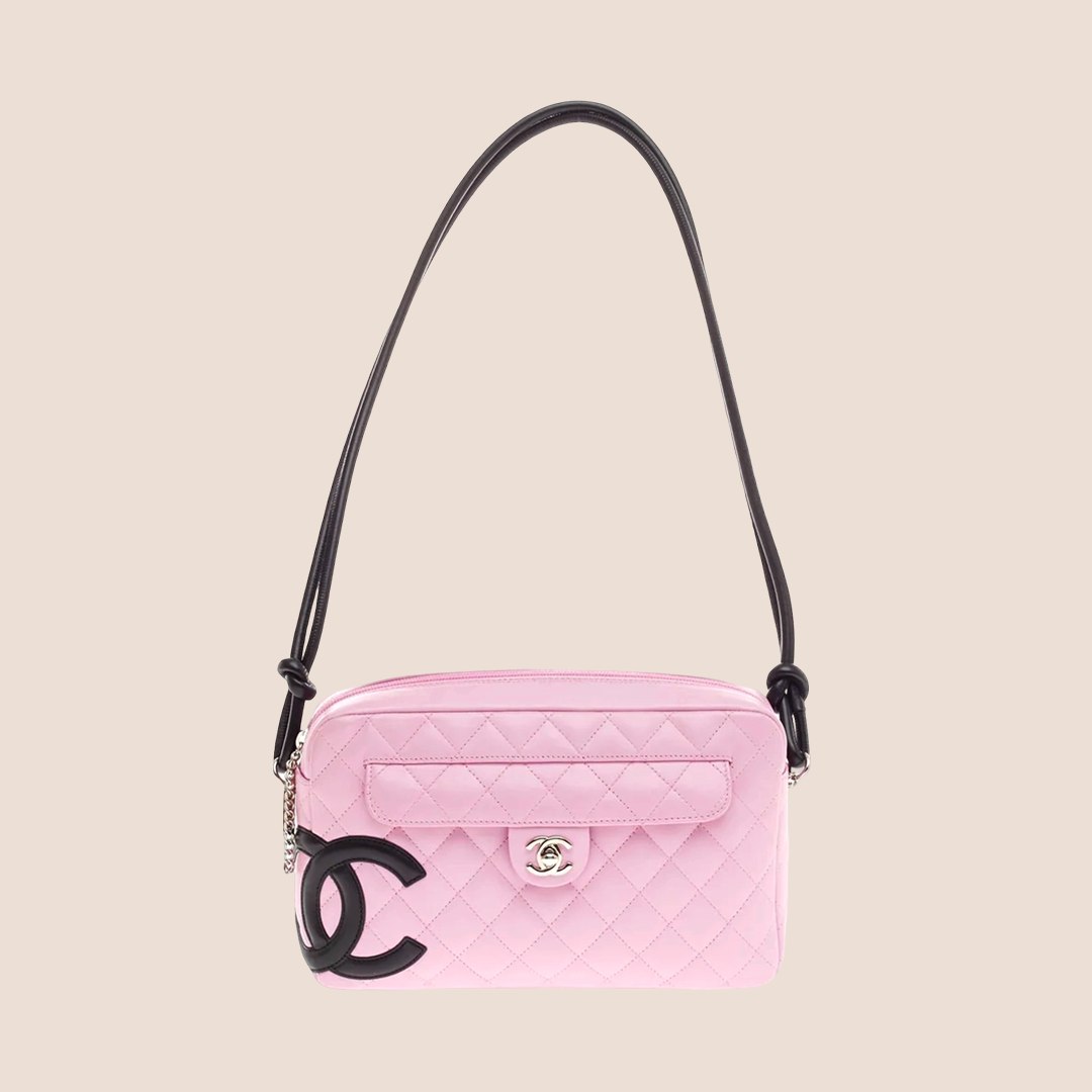 CHANEL 2005 PINK & BLACK CAMBON CAMERA BAG