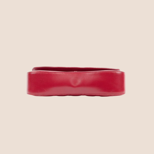 CHRISTIAN DIOR CANNAGE RED LEATHER SHOULDER BAG