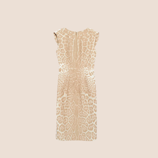 YVES SAINT LAURENT SILVER LEOPARD PRINT MINI DRESS