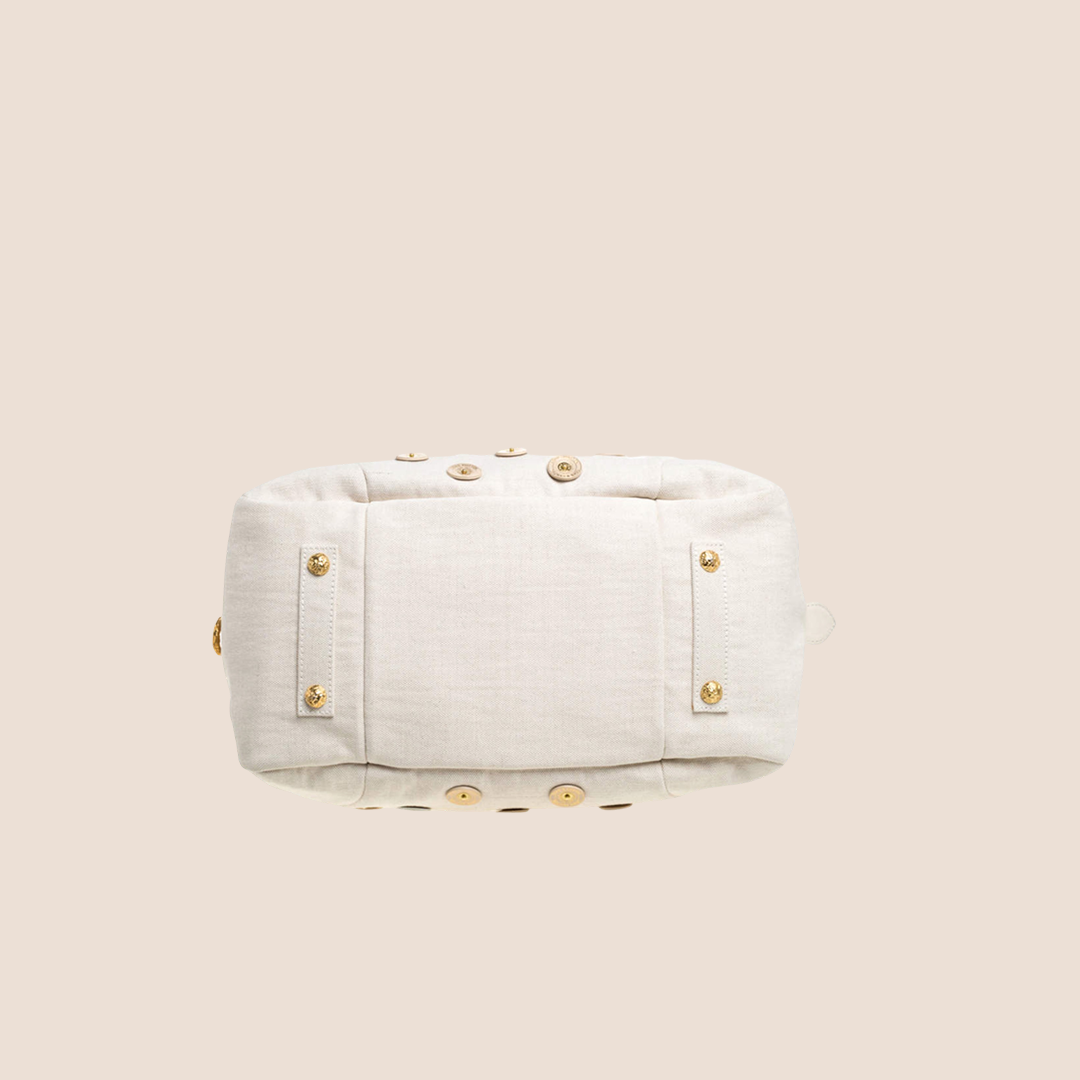 LOUIS VUITTON BEIGE BOWLY POLKA DOT PANAMA BAG