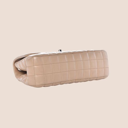 CHANEL BEIGE LAMBSKIN MINI LADY GEOMETRIC FLAP BAG