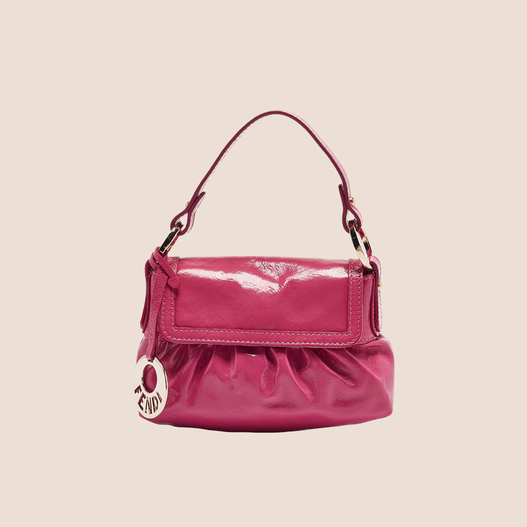 FENDI FUCHSIA PATENT LEATHER MINI CHEF BAG