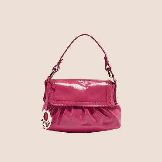 FENDI FUCHSIA PATENT LEATHER MINI CHEF BAG