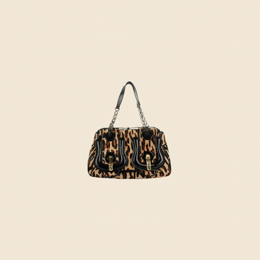 FENDI PONYHAIR LEOPARD PRINT B BAG