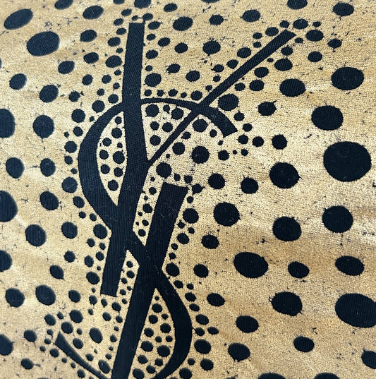 YVES SAINT LAURENT 1990s GOLD YSL LOGO TANK TOP