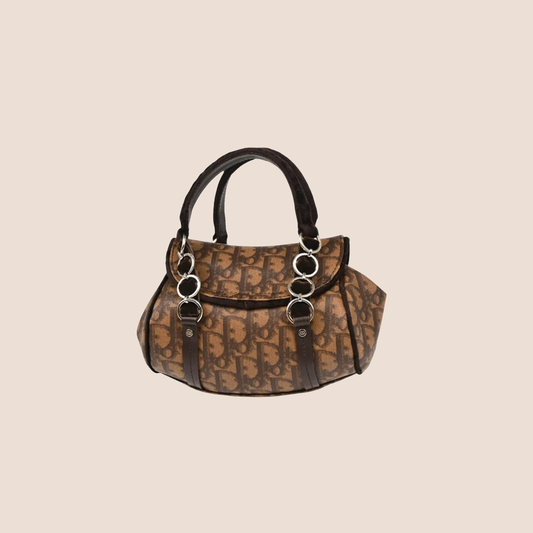 CHRISTIAN DIOR 2006 BROWN ROMANTIQUE VELVET MINI HANDBAG