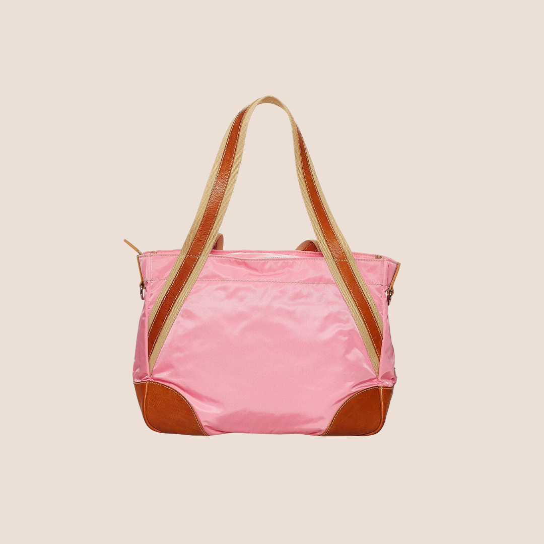 PRADA BEGONIA PINK TESSUTO NYLON TOTE BAG