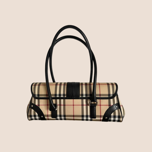BURBERRY 2000 NOVA CHECK BUCKLE FLAP BAG