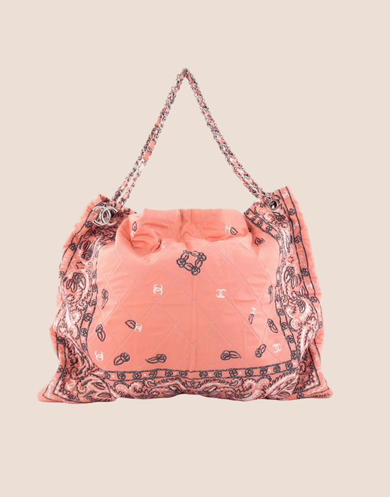CHANEL PINK BANDANA CANVAS XL TOTE