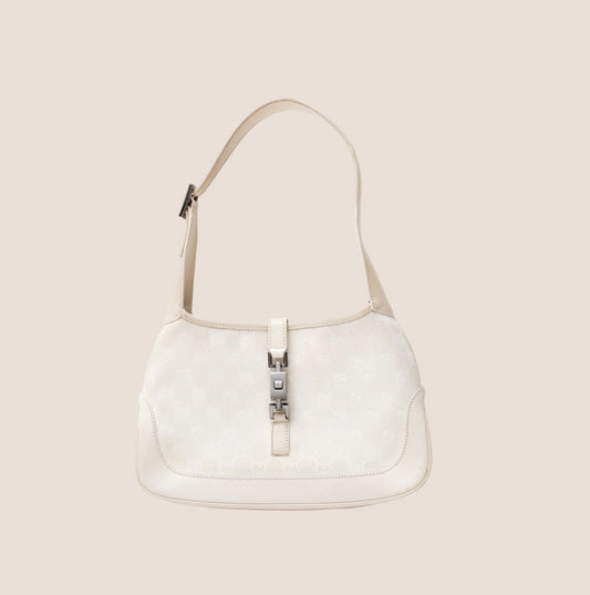 GUCCI CREAM MONOGRAM MINI JACKIE BAG