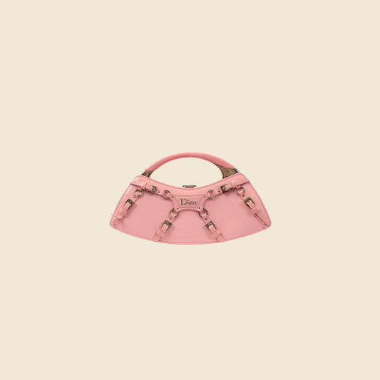 CHRISTIAN DIOR 2003 BONDAGE PINK LEATHER CLUTCH