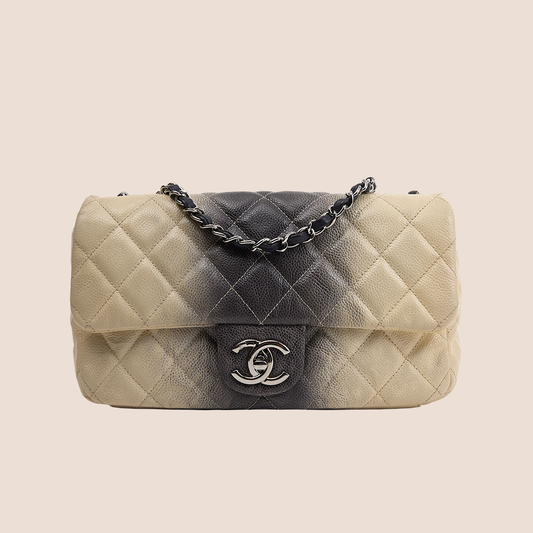 CHANEL OMBRE CAVIAR QUILTED FLAP BAG